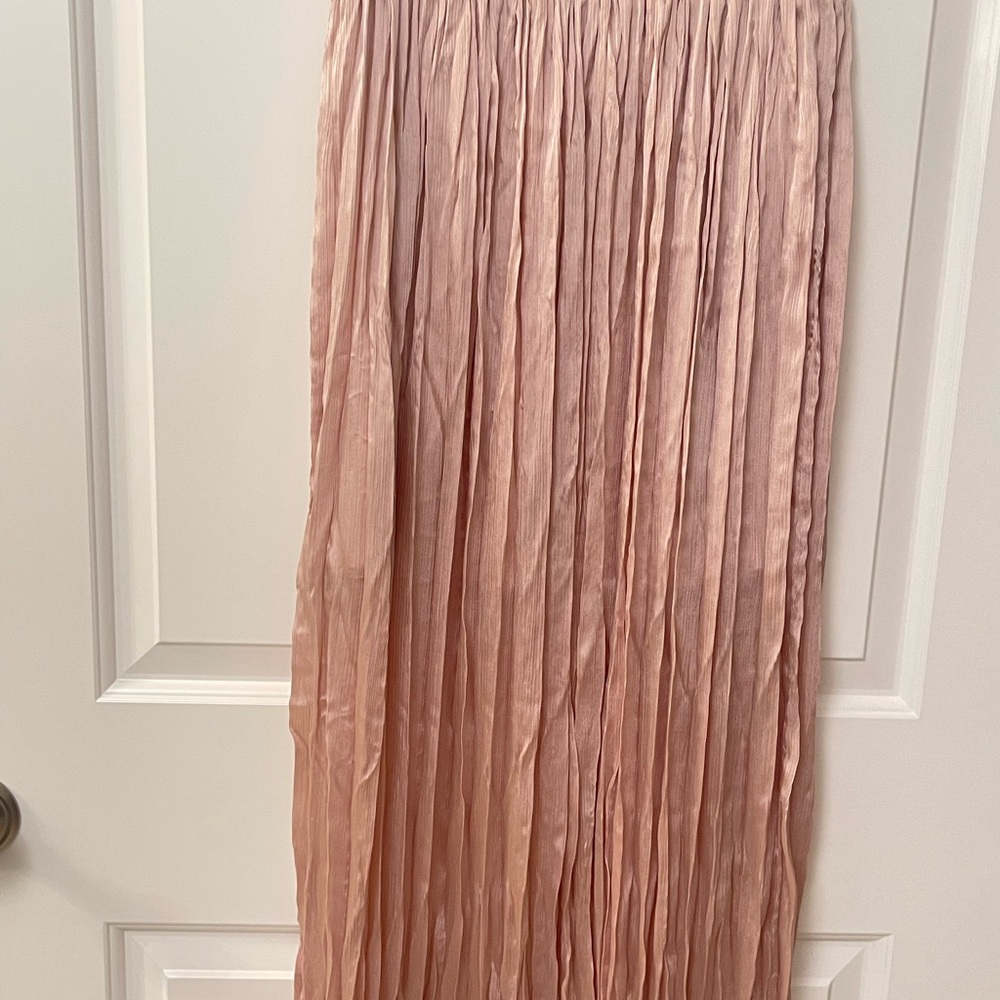 Topshop Light Pink Pleated Maxi Skirt - Picture 3 of 10